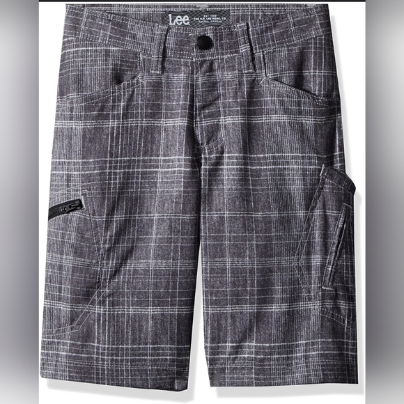 Lee Boys' Dungarees Grafton Cargo Short Gray and White Plaid Size 8 Regular - Picture 16 of 16